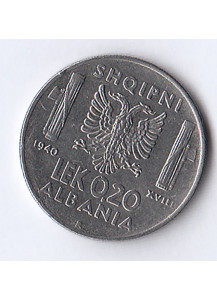 1940 - 0,20 Lek Albania Vittorio Emanuele III Occupazione Italiana BB